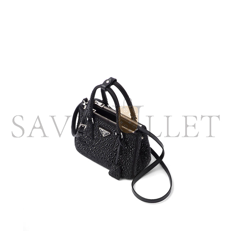 Pra*a galleria satin mini-bag with crystals 1ba906 (20*14.5*9.5cm)